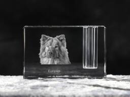 Eurasier, Crystal Pen Holder With Dog, Souvenir, Decoration, Limited Edition, Collection - thumbnail 1