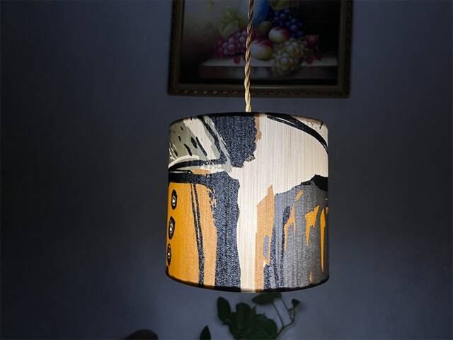 Lamp Shade With Post Modern Oil Painting Style, Retro Lampshade For Table Light Or Pendant Lamp, Drum Shades - image 1
