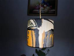 Lamp Shade With Post Modern Oil Painting Style, Retro Lampshade For Table Light Or Pendant Lamp, Drum Shades - thumbnail 1