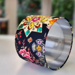 Christian Lacroix Drum Lampshade Rosettes & Ribbons, Handmade Cotton Satin - thumbnail 2