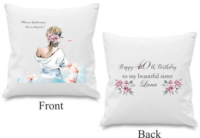 Positive Quote Watercolour Girl Personalised Cushion Cover Any Age Women's Gift - image 1