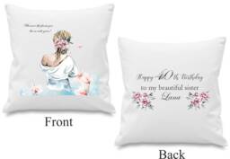 Positive Quote Watercolour Girl Personalised Cushion Cover Any Age Women's Gift - thumbnail 1