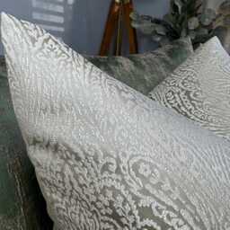 Sand Luxury Cushion Cover, Pillow Damask Throw Sandstone Designer Monroe Fabric - thumbnail 4