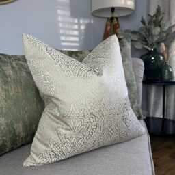 Sand Luxury Cushion Cover, Pillow Damask Throw Sandstone Designer Monroe Fabric - thumbnail 1