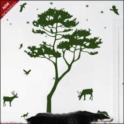 Pine Tree Wall Decal Canadian Forest Animals Nursery Decor - thumbnail 2