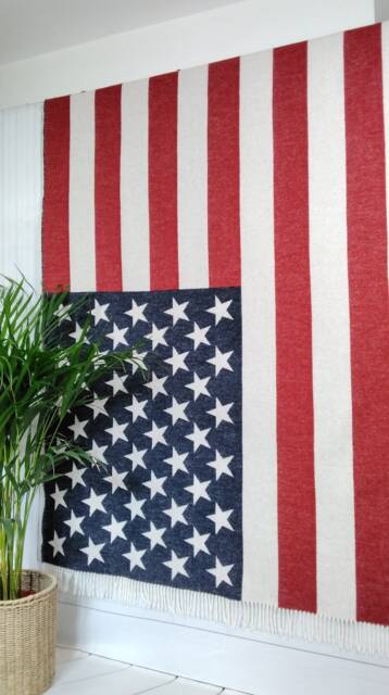 American Flag Throw Merino Wool Blanket - image 1
