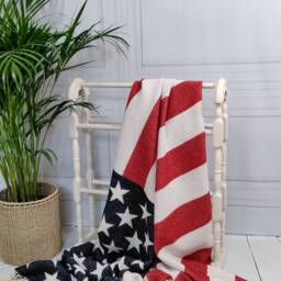 American Flag Throw Merino Wool Blanket - thumbnail 2
