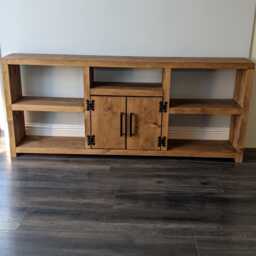 Handmade Rustic Wooden Hallway Tv Cabinet Farmhouse Console Table Entertainment Unit Bookshelf - thumbnail 4