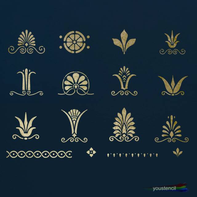 Greek Decorative Motifs Stencil #3 , For Walls, Art & Furniture. St98 - image 1