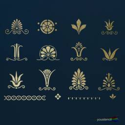 Greek Decorative Motifs Stencil #3 , For Walls, Art & Furniture. St98 - thumbnail 1