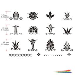 Greek Decorative Motifs Stencil #3 , For Walls, Art & Furniture. St98 - thumbnail 2
