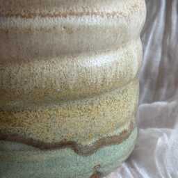 Bamboo Bubble Ceramic Planter, Handmade Glazed Pot, Cream Plant Large Green Vessel, Unique British Gift, Handcrafted Pots - thumbnail 3