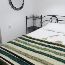 Handwoven Wool Bed Scarf Green Striped Blanket Throw - thumbnail 2