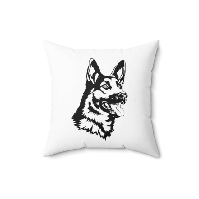 German Shepherd Spun Polyester Square Pillow, 4 Sizes, 100% Polyester, Free Shipping, Made in Usa - image 1
