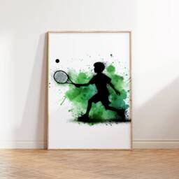 Tennis Boy Wall Art - Set Of 3 Posters - Player Prints Poster Print Decor Kids Room Artwork Gift Boys - thumbnail 3