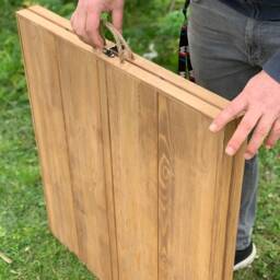 Handmade Wooden Folding Table - Portable Picnic Boho Camp Foldable Low Seat For Outdoor & Home 2860 Inch H13 Inches - thumbnail 4