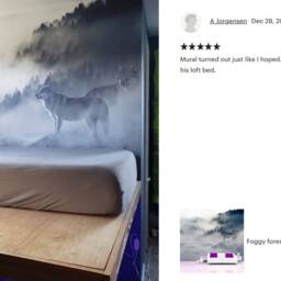 Foggy Forest Mural Nature Landscape Temporary Wallpaper Wolf Removable Wallpaper Wall Art Self-Adhesive Large - thumbnail 2