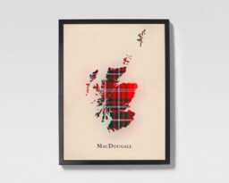 Clan Macdougall Scottish Tartan Map - Of Scotland Family Wall Decor, Ready To Hang - thumbnail 1