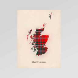 Clan Macdougall Scottish Tartan Map - Of Scotland Family Wall Decor, Ready To Hang - thumbnail 2