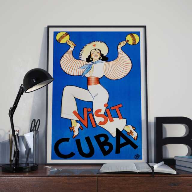 Vintage -Visit Cuba - Travel Poster/Print A4 & A3 - image 1