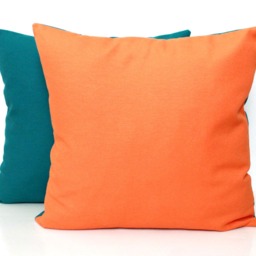 Tangerine Orange & Dark Teal Pillow Cover - Two Tone Color Block Throw Modern Accent Cushion All Sizes - thumbnail 3