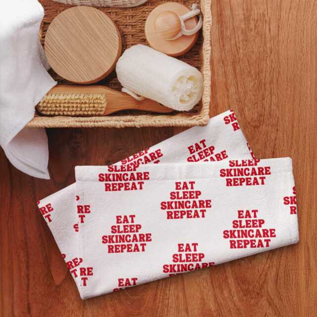 Eat Sleep Skincare Hand Towel Esthetician Spa Room Decor - image 1