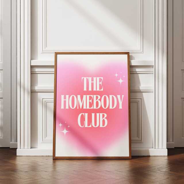 The Homebody Club Stars Print, Trendy Wall Art, Retro Bedroom Living Room Poster, Aesthetic Home Decor, Typography Print - image 1