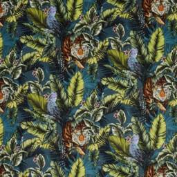 Bengal Tiger Velvet Drum Lampshade/ Ceiling Shade With A Metallic Brushed Gold Lining - thumbnail 3