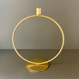 Round Candle Holder - Candlestick Metal Ring, Black/Gold Minimalist Candlestick Table Decoration Christmas 2 Sizes - thumbnail 4