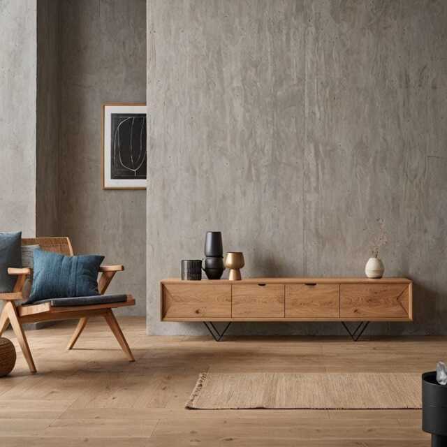 Oak Lowboard/Sideboard Walnut Console Table Tv Unit Living Room Cabinet Solid Wood - image 1
