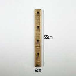 Slim Vertical Key Holder, Rustic Wooden Rack, Hallway Wall Mounted Narrow Hanger, Office Hook Storage & Organiser - thumbnail 3