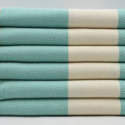 "Mint Green Peshtemal, Handmade Towel, Diamond Towel, Turkish Towel 40""x70" - thumbnail 2