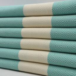 "Mint Green Peshtemal, Handmade Towel, Diamond Towel, Turkish Towel 40""x70" - thumbnail 3