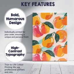 Modern Peach Fruit Repeat Pattern Abstract Illustration Canvas Wall Art Print Decor Picture Ready To Hang - thumbnail 2