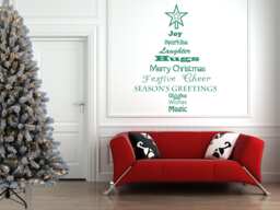 Christmas Tree Quote, Words - Vinyl Wall Art Sticker Decal Mural. Home, Decor. Festive Decoration, Window, Mirror - thumbnail 1