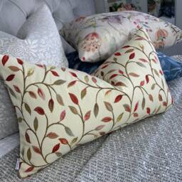 "Decorative Pillow Cover, Leaf Design Cushion Scatter Pillow, Rectangle Lumbar 12"" X 20" - thumbnail 1