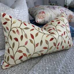 "Decorative Pillow Cover, Leaf Design Cushion Scatter Pillow, Rectangle Lumbar 12"" X 20" - thumbnail 4