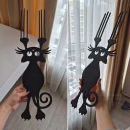 Black Cat Wood Decor, Lover Gift, Funny Wall Art, Hangings, Animals Artwork, Home House Warming Gifts, Mom Gift - thumbnail 2