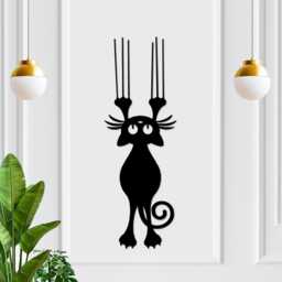 Black Cat Wood Decor, Lover Gift, Funny Wall Art, Hangings, Animals Artwork, Home House Warming Gifts, Mom Gift - thumbnail 1