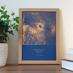 A4 Custom Metallic Foil Topographic Map Print, Any Hike Trekking Climb Ski Location Personalised Copper Silver Gold Or Rose - thumbnail 3