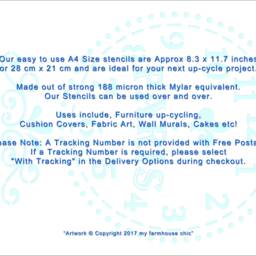 Clock Stencil Reusable Stencil, French Vintage Artist Face, Wall Furniture, Cushion Stencil. Stock No 15 - thumbnail 2