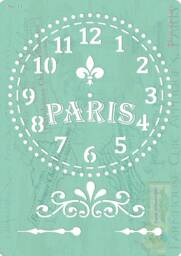 Clock Stencil Reusable Stencil, French Vintage Artist Face, Wall Furniture, Cushion Stencil. Stock No 15 - thumbnail 1