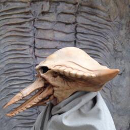 Handmade Fantasy Skull Mask Helmet, Alien Masquerade Headpiece - thumbnail 3
