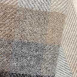 Blanket/Throw, 100% Pure New Wool, Grey, White, Tan, C/W Fringe Edge 140x185cms - thumbnail 2