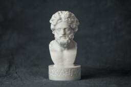 Marble Bust Of Asclepius Carved Greek Marble Statue Figurine Artist Sculpture - thumbnail 1