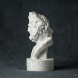 Marble Bust Of Asclepius Carved Greek Marble Statue Figurine Artist Sculpture - thumbnail 2