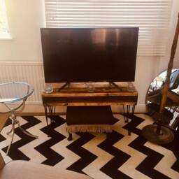 Reclaimed Tv Unit, Contemporary & Rustic With Hairpin Legs - thumbnail 2