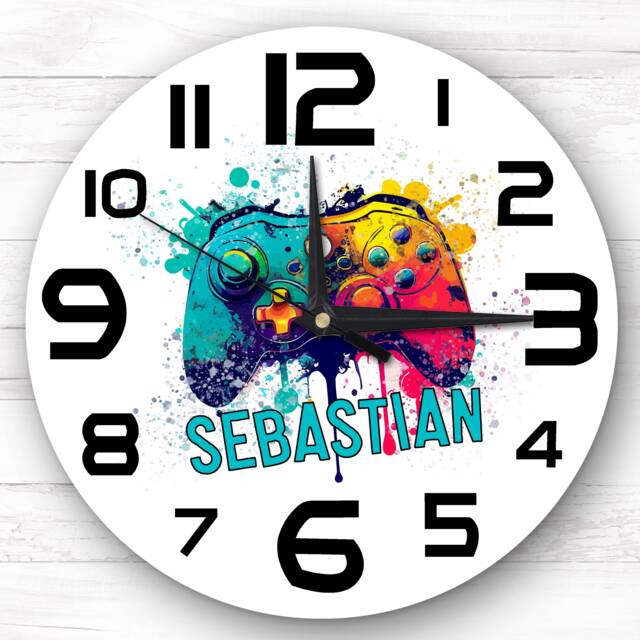 Game Controller Gaming Custom Gift Personalised Clock - image 1