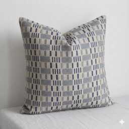 Thai Woven Pillow Cover, Brown & Blue Nordic Style - thumbnail 1