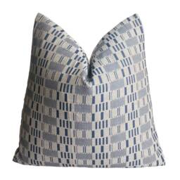 Thai Woven Pillow Cover, Brown & Blue Nordic Style - thumbnail 2
